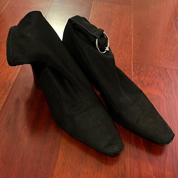 Zara Shoes Zara Black Cloth Boots With Ring Detail Poshmark